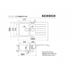 Zlewozmywak Schock PRIMUS D-150 Nero CRISTALITE